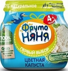 Пюре ФрутоНяня 80г цветная капуста