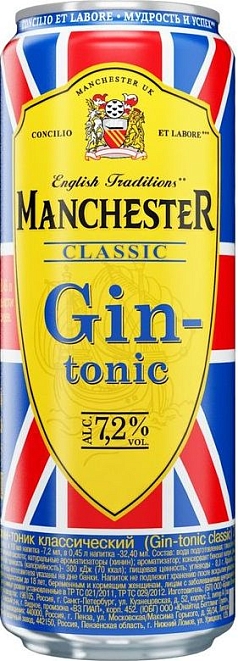 Коктейль Джин Тоник Манчестер 0,45л 7,2% ж/б