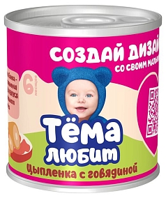 Пюре Тема 90г цыпленок/говядина