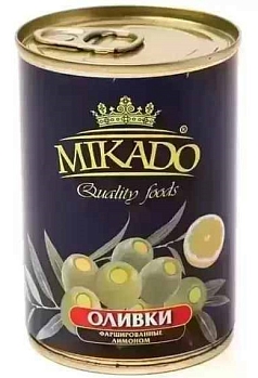 Оливки Микадо 300г с лимоном