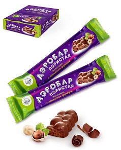 Батончик Аэробар 28г пористый/молочный/фундук