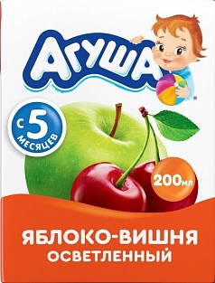 Сок Агуша 200мл яблоко/вишня
