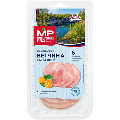 Нарезка Ветчина Карельская с морошкой в/у 80г МР