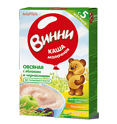 Каша Винни молочная 200г овсяная/яблоко/чернослив