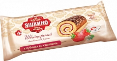 Рулет Яшкино 200г клубника/сливки