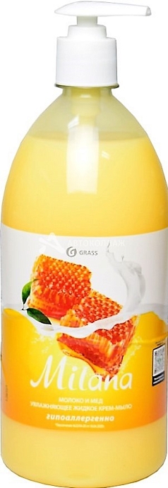 Жидкое мыло Милана 1л молоко и мед 