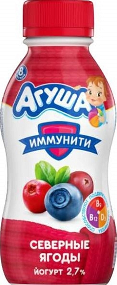 Йогурт Агуша пит 2,7% 180г северные ягоды БЗМЖ