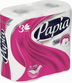 Туалетная бумага Папиа 1/4шт белая