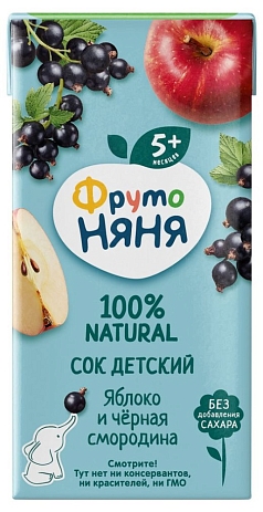 Сок ФрутоНяня 200мл яблоко/чер смородина