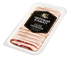 Нарезка Сало соленое чеснок/перец в/у 95г Черный кабан