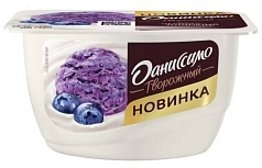 Творог Даниссимо 5,6% 130г черничный пломбир