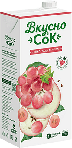 Сокосодержащий напиток Вкусносок 0,95л виноград/ябл