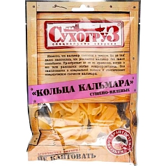 Кальмар Сухогруз 70г кольца сушено/вяленая