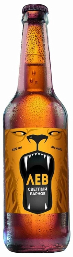 Пиво Лев 0,5л 5% светлое ст барное