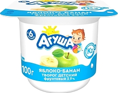 Творог Агуша 3,9% 100г яблоко/банан БЗМЖ