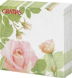 Салфетки Гратиас 33*33 3сл 1/16шт утренняя роза