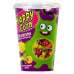 Попкорн Хэппи корн 100г фруктовый микс стакан