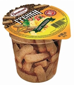 Гренки Гренкино стакан 120г пшеничные/сыр чеддер