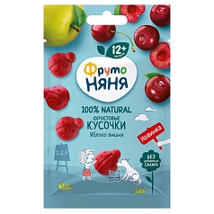 Кусочки фруктовые ФрутоНяня Саше 15г яблоко/вишня