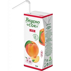 Сокосодержащий напиток Вкусносок 0,2л персик