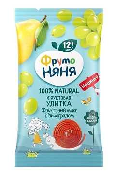 Улитка ФрутоНяня 15г яблоко/груша/слива/виноград
