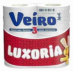 Туалетная бумага Вейро Люксория 1/4шт 3-х сл белая