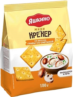 Крекер Яшкино мини 180г грибы/сметана
