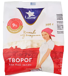 Творог Лайме 9% 300г БЗМЖ