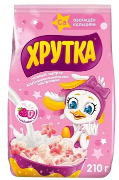 Готовый завтрак Хрутка 210г клубника и ваниль