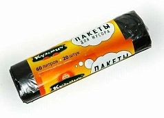 Пакеты для мусора Кузьмич 60л 20шт