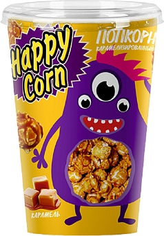 Попкорн Хэппи корн 100г карамель стакан