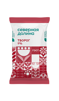 Творог Северная долина 9% 180г БЗМЖ