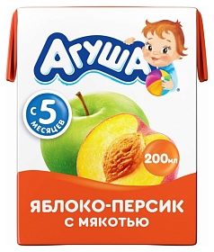Сок Агуша 200мл яблоко/персик