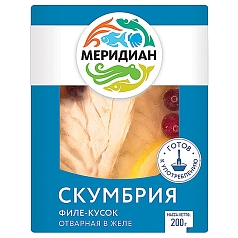 Скумбрия Меридиан 200г в желе 