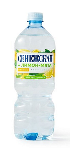 Вода  негазированная Сенежская 1л лимон-мята