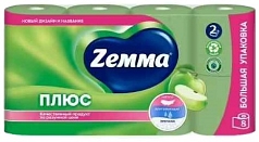 Туалетная бумага Земма Плюс 1/8шт яблоко