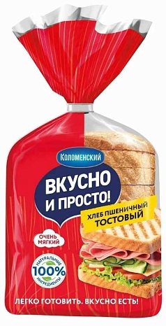 Хлеб Тостовый пшеничный 320г Коломенское