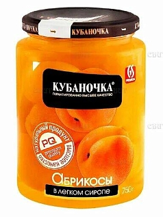 Абрикосы Кубаночка 520г в сиропе