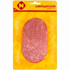 Нарезка Сервелат Швейцарский в/к в/у 100г Останкино