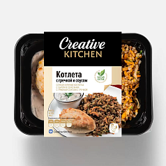 Котлета с гречкой и соусом 195г Корона Фуд
