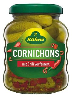 Огурцы маринованные Кухне корнишоны 180г острые