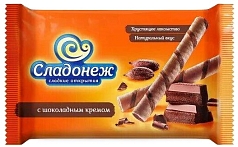 Вафли трубочки Сладонеж 175г шоколад