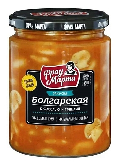 Фасоль Фрау Марта 430г болгарская с грибами