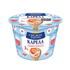 Йогурт Карела 7,1% 180г клубника/печенье БЗМЖ