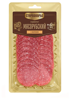 Нарезка Сервелат Мясорубский в/к в/у 80г Стародворье