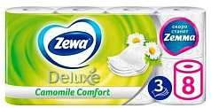 Туалетная бумага Зева Делюкс 1/8шт ромашка