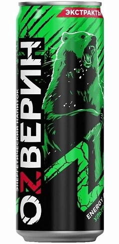 Тониз напиток Озверин 0,45л ж/б ультра зеленый