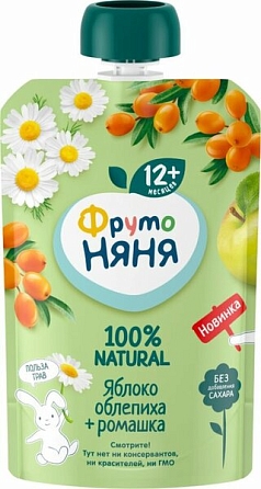 Пюре ФрутоНяня 90г м/у яблоко/облепиха/ромашка