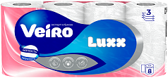 Туалетная бумага Вейро Люкс 1/8шт 3-х сл белая