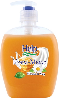 Жидкое мыло Хелп 300мл молоко и мёд 